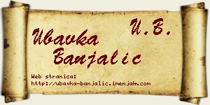 Ubavka Banjalić vizit kartica